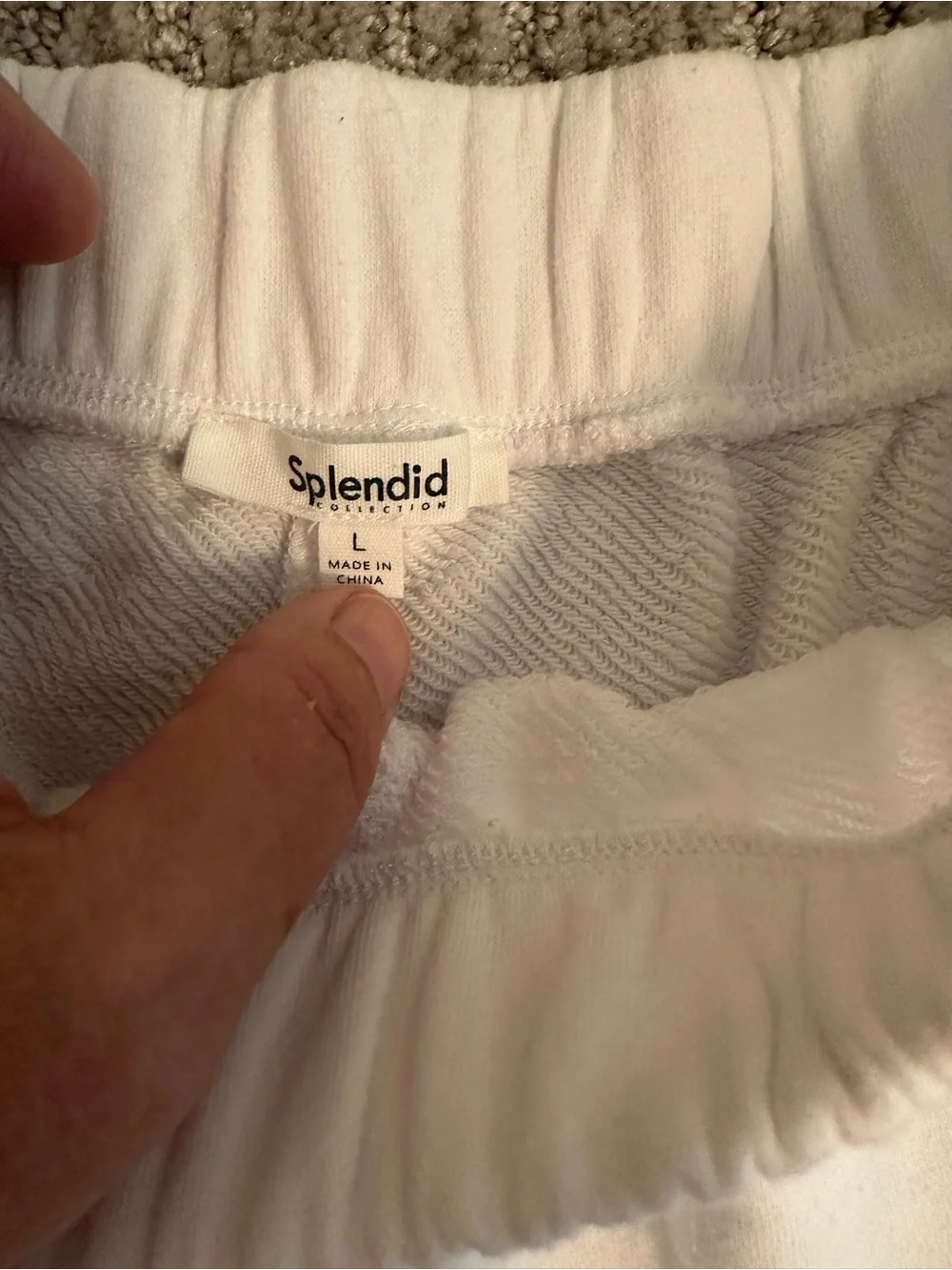 Splendid White Scalloped Edge Lounge Shorts - Picture 2 of 3